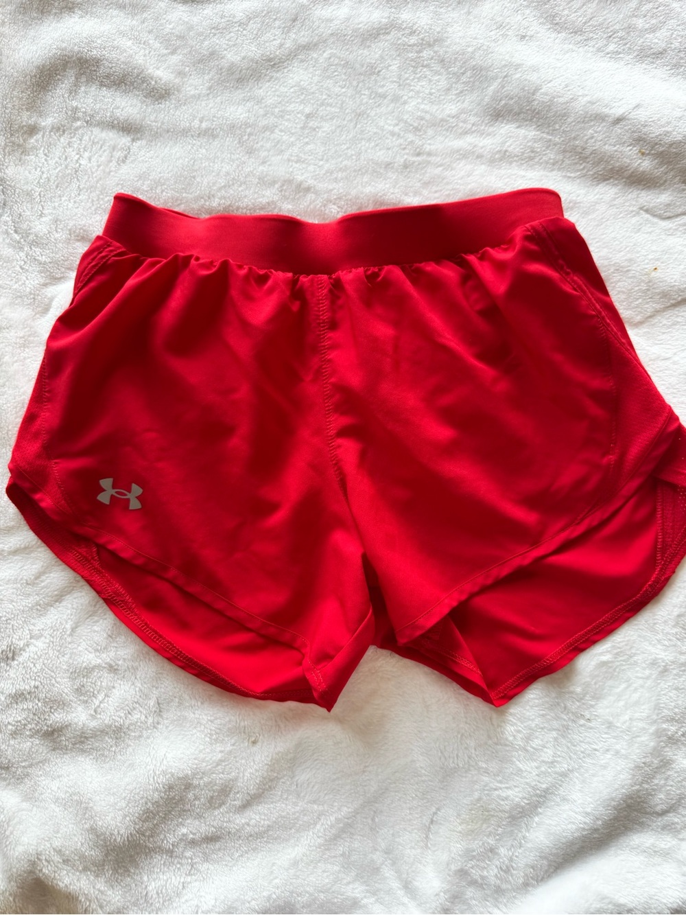 0002 Under Armour Women's Bright Red Athletic Shorts